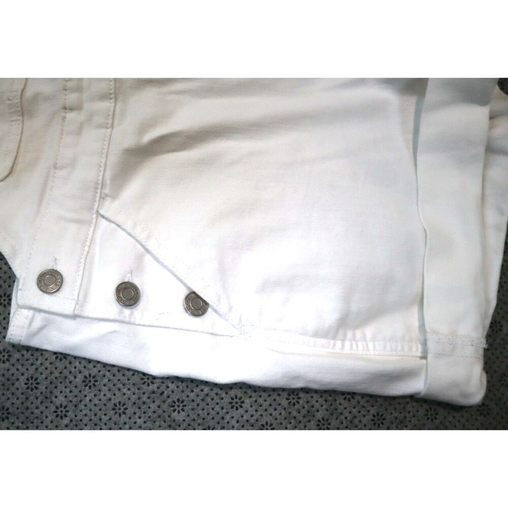 GAP Denim Womens Optic White Cuffed Hem Shortall Overalls Size XS Extra Small - Picture 12 of 16